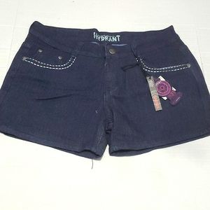 Hydrant Dark Wash Stitching Accent Denim Shorty Short Western Festival